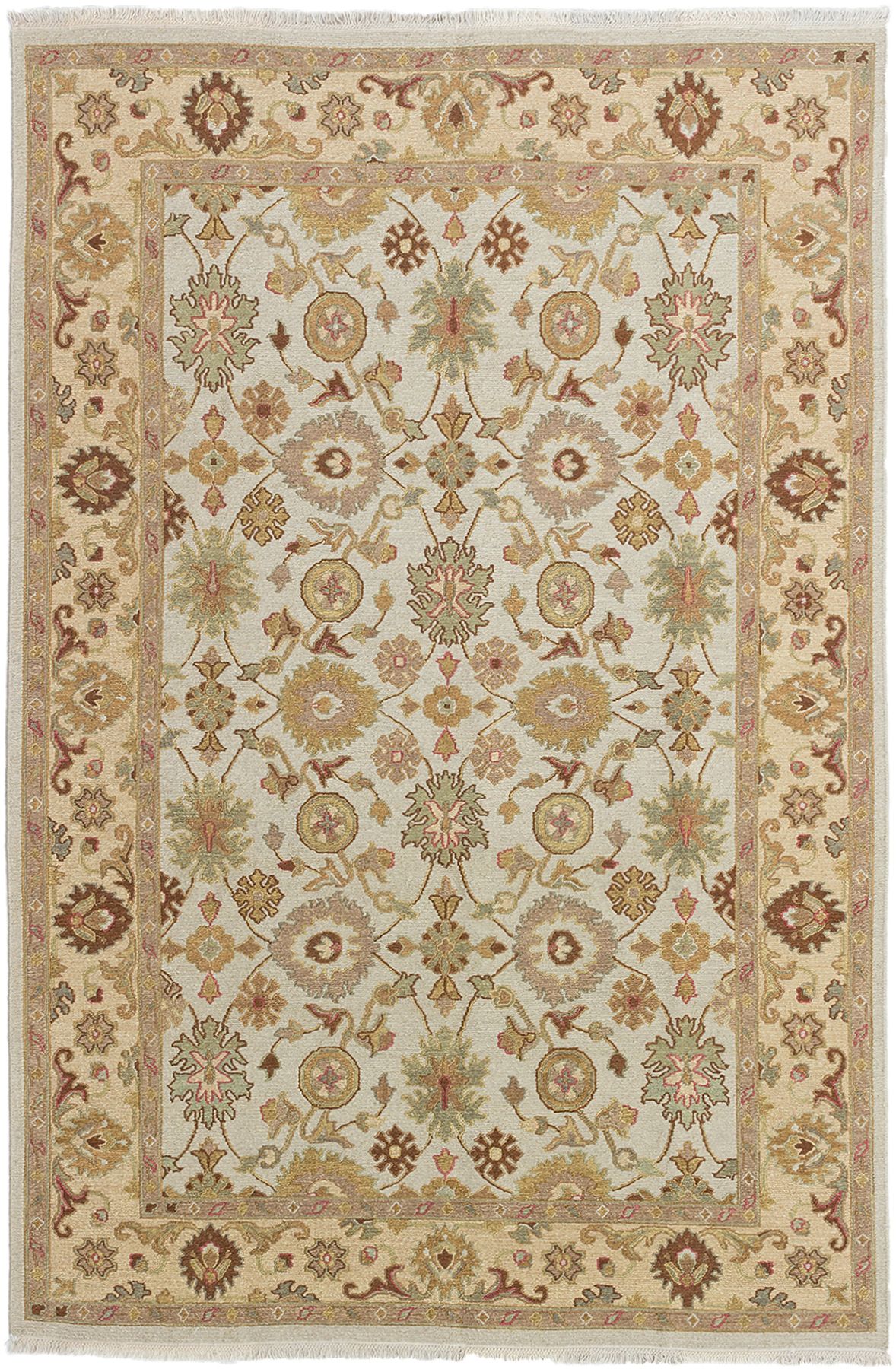 Rug & Kilim's Oushak Style Rug in Gold With All Over Floral Patterns