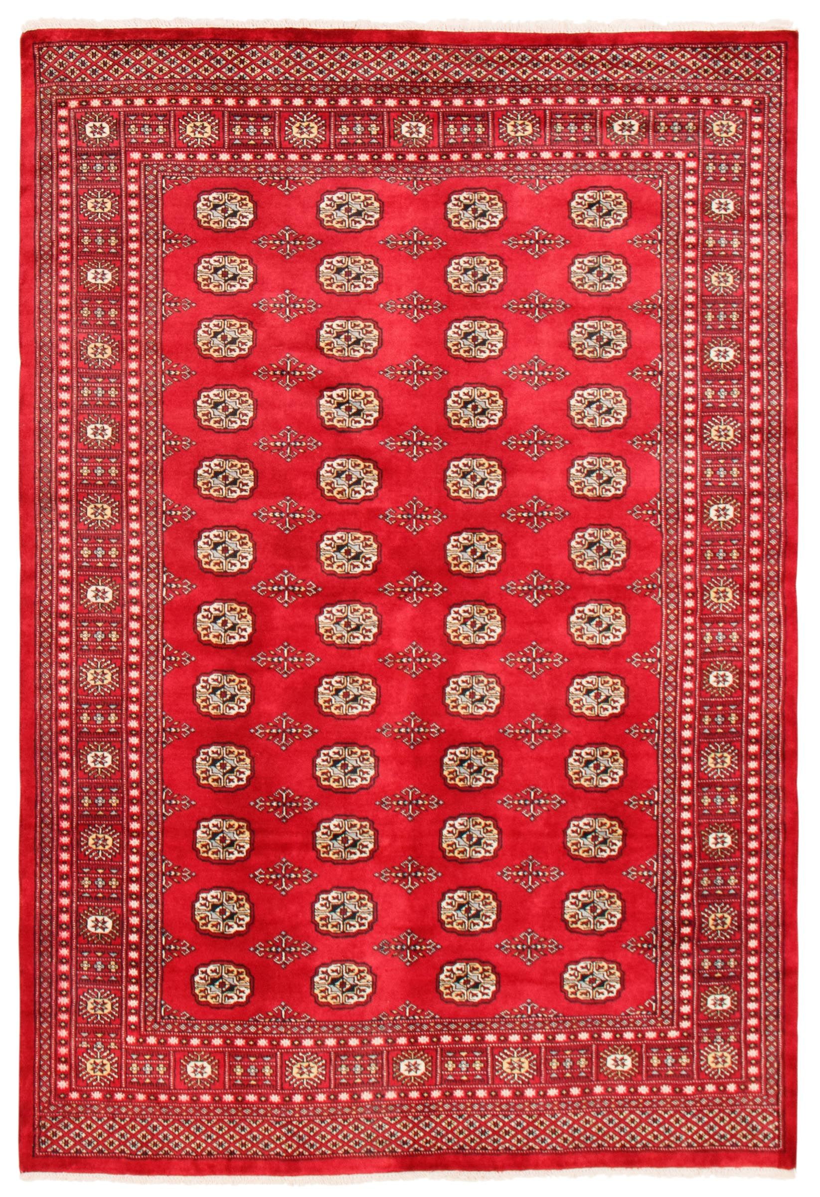 Pakistani Bokhara Design 5x8 Red Wool Area Rug