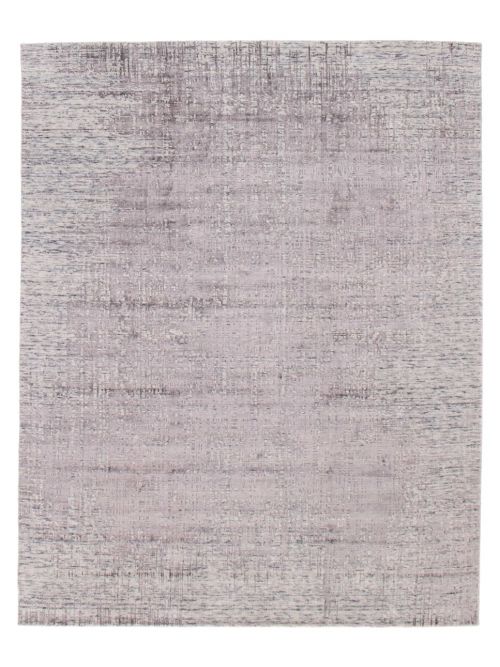 Ash Color Rugs Tencel Ultra-Soft Hand Knotted in India 5' X 8' Rugs fo
