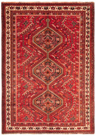Bordered  Traditional Red Area rug 6x9 Turkish Hand-knotted 370775