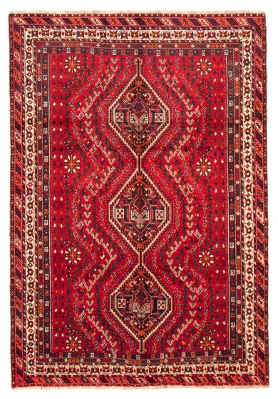 Bordered  Traditional Red Area rug 6x9 Turkish Hand-knotted 369164