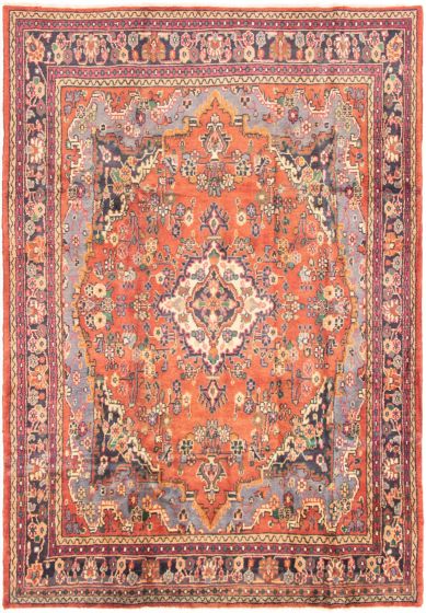 Bordered  Traditional Brown Area rug 6x9 Persian Hand-knotted 298232