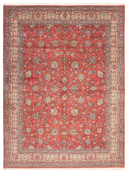Bordered  Traditional Red Area rug 9x12 Persian Hand-knotted 372376