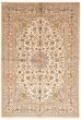 Bordered  Traditional Ivory Area rug 6x9 Persian Hand-knotted 323115